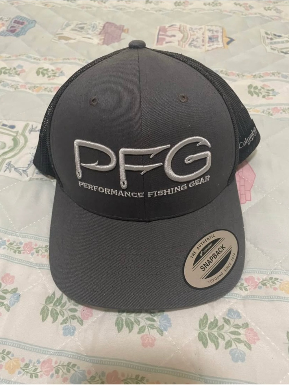 Columbia PFG Gray and Black Snapback Hat